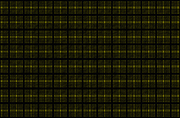 Small yellow curled square pattern