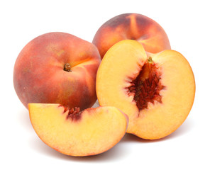 Peaches isolated on white