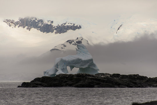 Antarctic landscape view from sea
