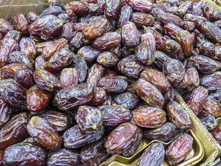 Jerusalem, Israel -  Dates in The Machane Yehuda Market in Jerusalem