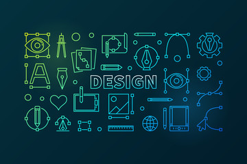 Design outline bright illustration. Vector banner