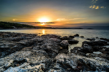 Fototapeta na wymiar Beautiful landscape of Croatia, Croatia coast, sea and mountains. Panorama
