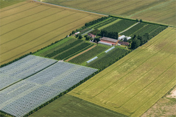 Obraz premium vue aérienne d'une pépinière à Vigny dans le Val d'Oise en France