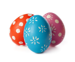 easter eggs isolated on white