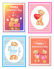 I Love You and Me Teddy Bears Vector