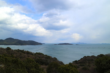 Fototapeta na wymiar Seto inland sea in Hinase, Japan