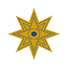 Vector illustration: The Star of Ishtar, Symbol of Inanna, also called Star of Venus. Eight pointed star or variant of Istar Octagram.