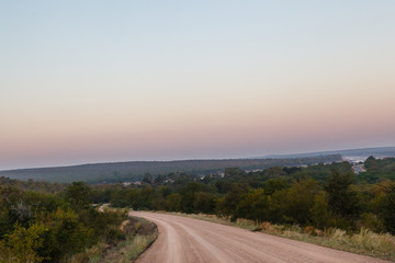 An early morning view of a river in the Kruger Park.