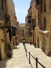Narrow Street in Valletta, Malta