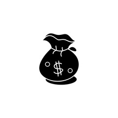 money bag icon silhouette
