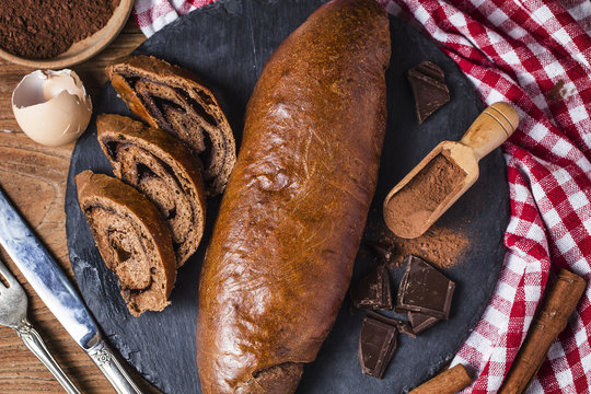 Delicious homemade chocolate loaf of bread