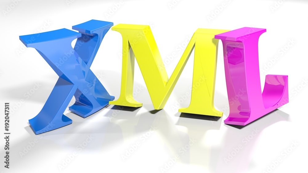 Poster xml colorful 3d write - 3d rendering