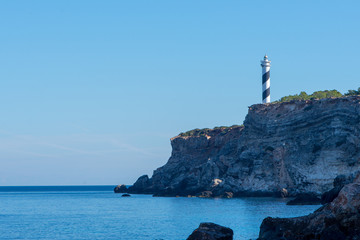 Blue coast of Portinatx on the island of ibiza