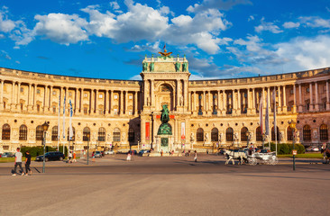 Fototapeta na wymiar Building of the Austrian National Library, Hofburg complex, Vienna, Austria.