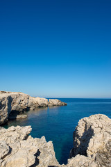 Blue coast of Portinatx on the island of ibiza