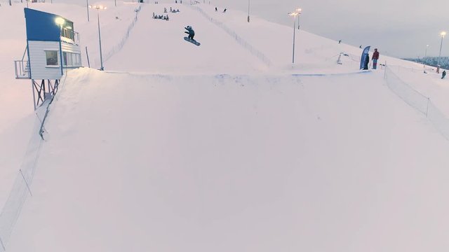 snowboard competition Big air Slow motion