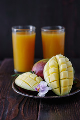 Mango on table