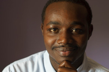 Close-up of portrait african business man.