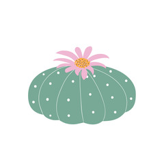peyote cactus plant with flower mescaline boho psychedelic icon - obrazy, fototapety, plakaty