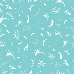 Vector seamless blue and white floral pattern