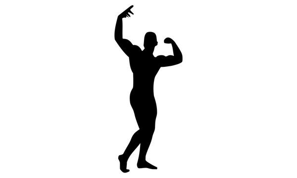 male bodybuilding silhouette image.