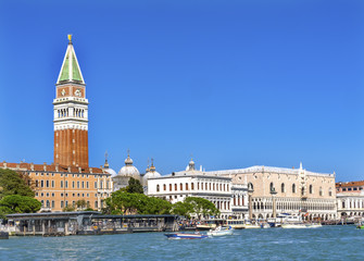 Grand Canal Campanile Doge's Palace Saint Mark's Square Campanile Venice Italy