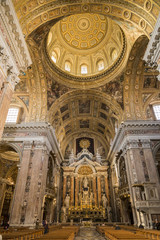 Interior in Gesu Nuovo church in Naples