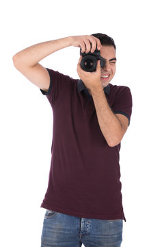 a young man taking a shoot