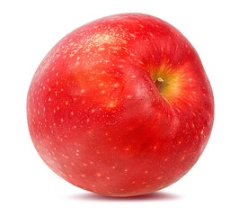 Fresh red apple isolated on white background with clipping path