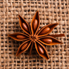 anise stars on a dark rustic background