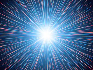 Blue explosion background with rays. Vector absrtact illustration