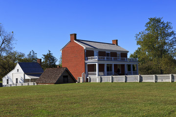 The McLean House in Appomattox Court House in Virginia. Clover Hill Village, a living history village. The surrender site of Lee and Grant April 9, 1865.