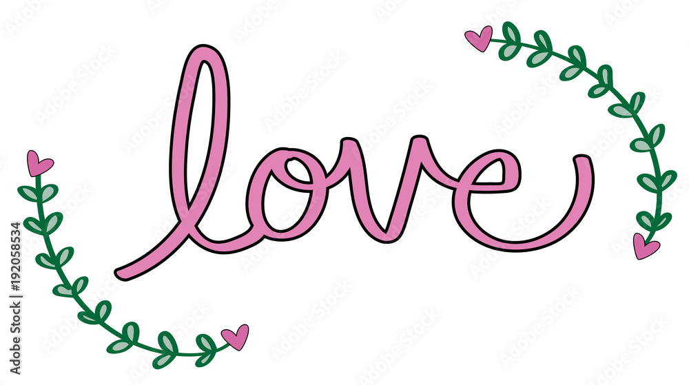 Canvas Prints happy valentines day lettering