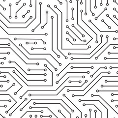 Digital technology seamless pattern. Seamles electronic circuit. Vector. - obrazy, fototapety, plakaty