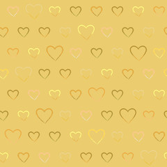 Seamless pattern with doodle hearts