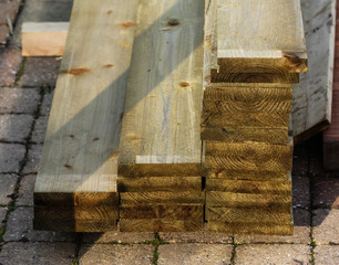 Pile of hardwood planks