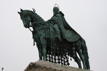 Details on statue of King Saint Stephen at Matthias Church, Budapest, Hungary