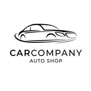 Auto dealer shop template emblem. Creative logo design for car service brand company.