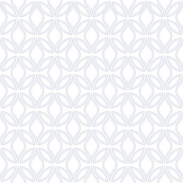 Flower geometric pattern. Seamless vector background. White and blue ornament