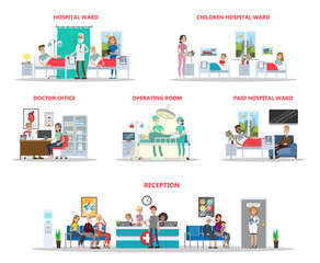 Hospital offices illustration.