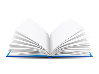 open book on white background