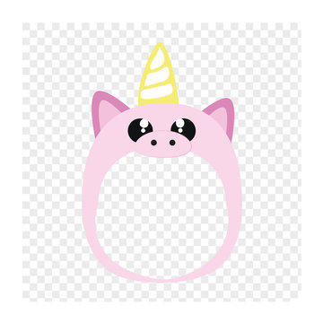Pink unicorn mask - photo sticker. Make your baby a unicorn.