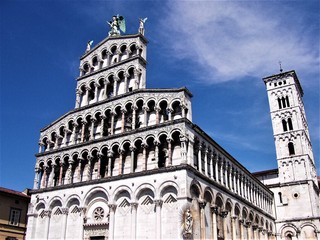 Beautiful cathedral in the city of Lucca, Tuscany