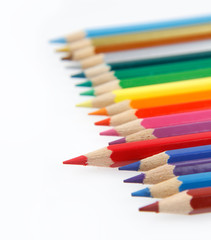 Pencils. Red pencil standing out