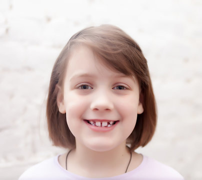 smiling seven year old girl