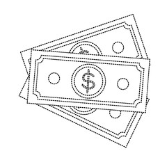 bills dollars money icon vector illustration design