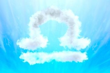Astrology symbol in cloud material - Libra