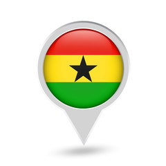 Ghana Flag Round Pin Icon