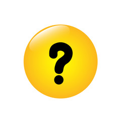 Question mark on the yellow button. Vector illustration