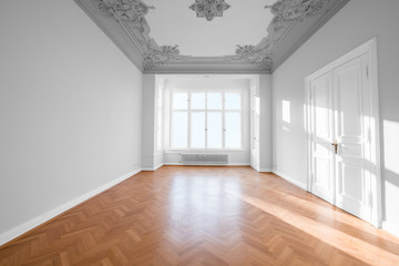 empty white room in beautiful apartment - real estate  